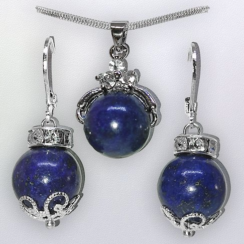 Šperky se zirkony z pravého přírodního lazuritu.