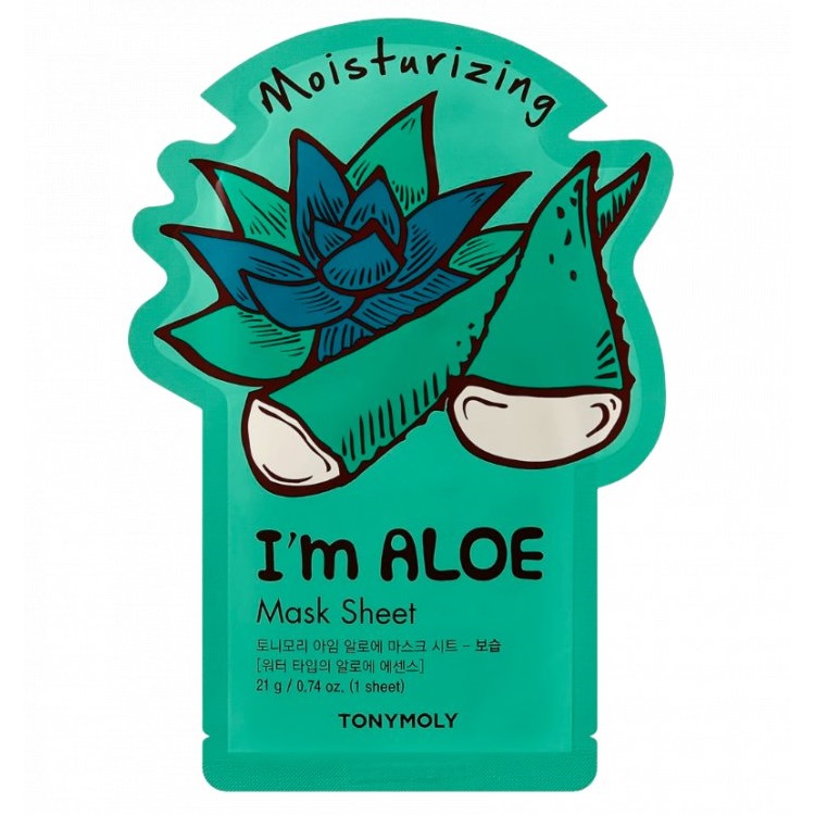 "Jsem pravá Aloe" textilní platýnková maska. Multibalení od 36Kč za kus.